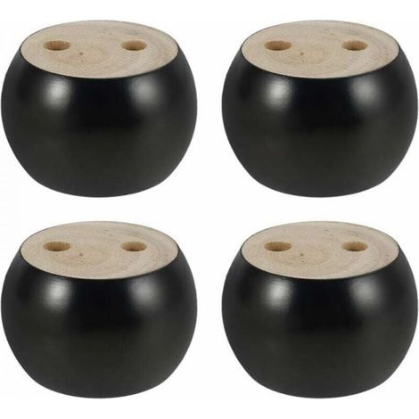 Runde Möbelbeine aus Eukalyptusholz – 4er-Set, 5 cm hoch, Schraubbefestigung, feuchtigkeitsbeständig, für Sofa/Bett/Sessel (1/5)