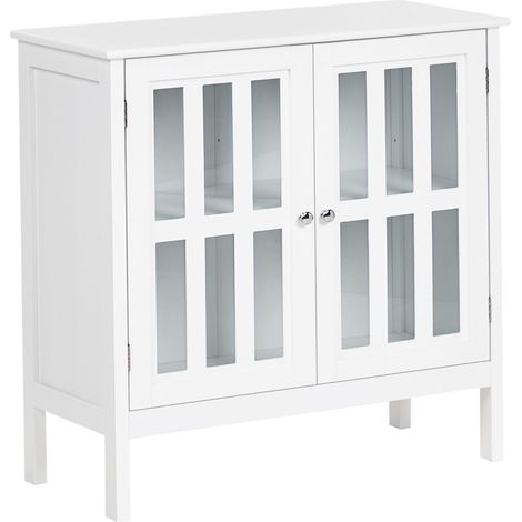 Credenza Soggiorno Camera da letto Armadio 2 ante MDF Bianco Miram
