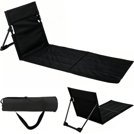 Chaise de sol avec dossier, tapis de plage avec dossier, transat de plage, tissu pliable, transat de plage confortable, pliable, chaise de sol, extérieur, chaise de plage, pliable, légère pour le camp (1/5)