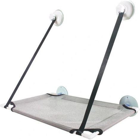 Lit suspendu, siège de fenêtre, chaise, cadre de fenêtre pour chat, couche simple grise (1/4)