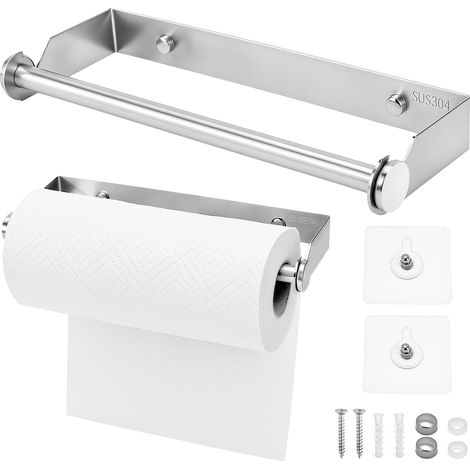 Support essuie Tout, Support Serviette Polyvalent en Acier Inoxydable 304 à percer/adhésif, pour Cuisine, Salle de Bain (1/5)