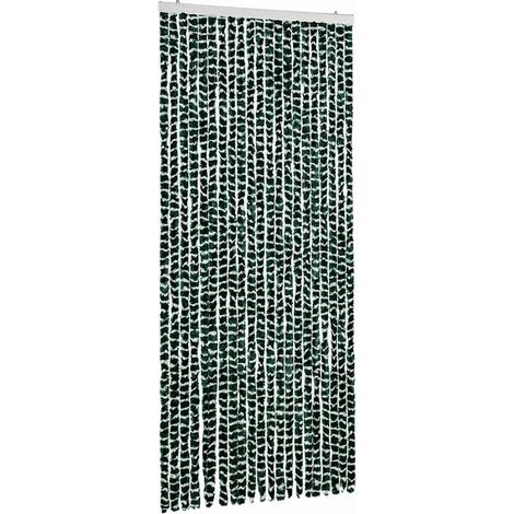 vidaXL Cortina mosquitera chenilla verde y blanco 90x220 cm (1/2)