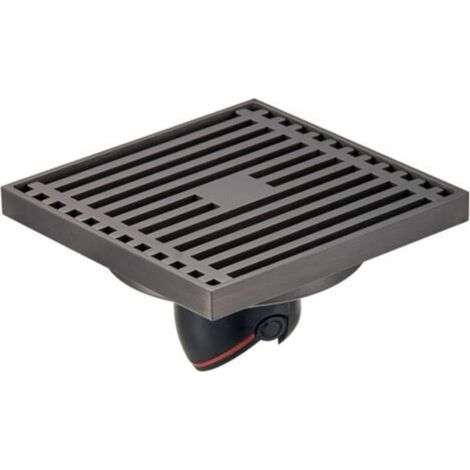 Square floor drain for bathroom and shower, 10x10 cm, waste trap, grid, waste filter, magnetic right single-use floor drain (1/3)