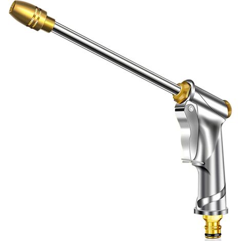 Garden Shower Head Metal High Pressure Garden Hose with 4 Spray Modes Hand Shower Nozzle for Garden Watering Garden Car Pet Cleaning (1/5)
