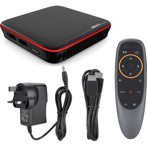 Boîtier TV Multimédia 2G+16G WiFi Bluetooth STB Smart TV Box Commande Vocale Android 7.1 TV UK 110-240V (1/5)