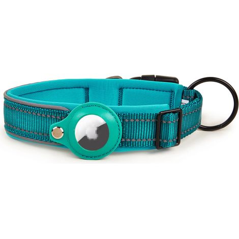 Collier de géolocalisation pour animaux AirTag neuf, collier de suivi pour chien, protection anti-perte, bleu, taille M. (1/5)