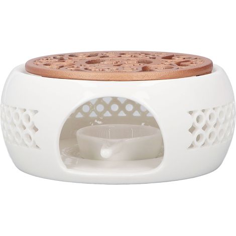 Chauffe-théière en céramique avec fond concave et coussinet creux, pratique et multifonctionnel, idéal pour la maison, le bureau ou un café. (1/5)