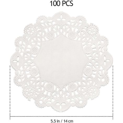 Napperons en papier absorbant l'huile, 100 pièces, motif dentelle blanche (1/5)