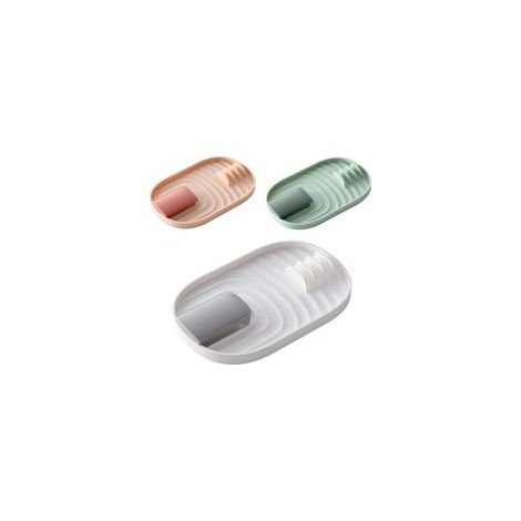 Lot de 3 repose-cuillères en silicone extra larges, rose, vert, blanc – (1/5)