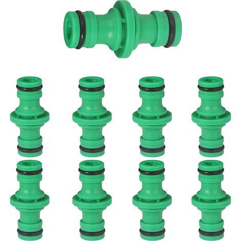 Raccord 1/2" - Double fiche - Raccord de tuyau de jardin - Pour raccorder des tuyaux, outils de jardin, tuyaux (8 pièces) (1/4)