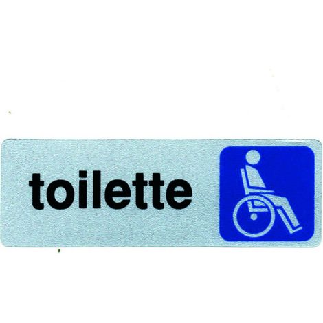 Targhetta adesiva toilette disabili - 15x5 cm - segnaletica accessibile - 10 pz