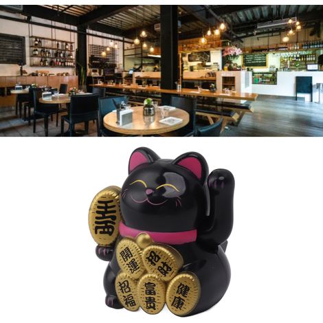 Chat Solar 2inch - Figurine Chat Maneki Neko Noir Mignon Solaire (1/5)