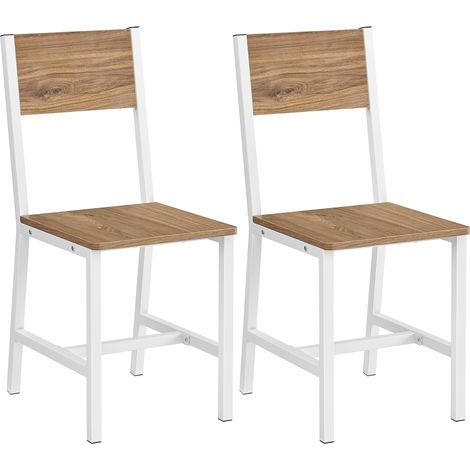 Vasagle – Lot de 2 chaises salle à manger – Cadre acier – Style industriel – Dimensions 36x46,6x87,1 cm – Hauteur d'assise 45,4 cm – Couleur beige