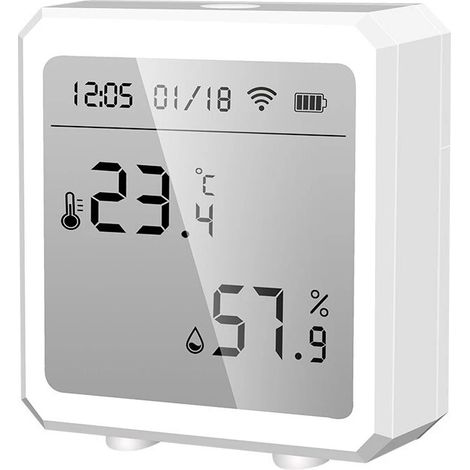 Capteur intelligent de température et d'humidité - Thermomètre et hygromètre WiFi sans fil pour la maison, contrôlable via l'application Alexa (1/4)