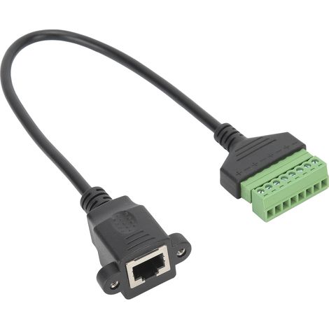 Câble adaptateur réseau court RJ45 femelle vers 8 broches, sans soudure, vert (1/5)