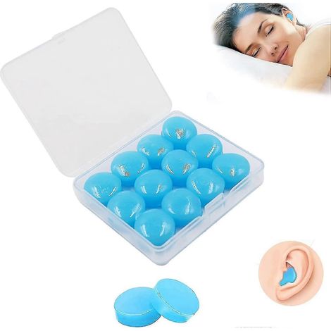Silikon-Ohrstöpsel, 12 Stück, Geschenk, weich, wiederverwendbar, formbar, wasserdicht, geräuscharm