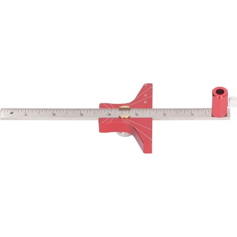 Règle de menuiserie transparente double échelle en alliage d'aluminium, équerre en T pour tracer et mesurer les angles, outil de marquage de précision (1/5)