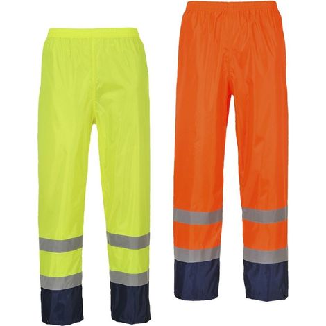 Pantaloni Alta Visibilita Impermeabili Anti Pioggia Arancio-Navy S