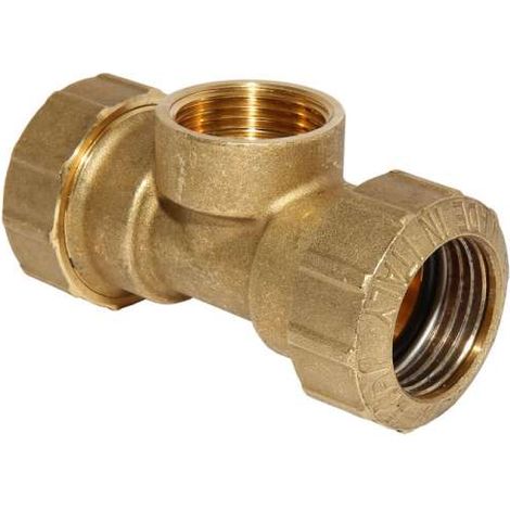 PE-Rohr T-Stück Ø 25 mm x 3/4'' IG Reiter Verbinder Verschraubung Messing MS 58 DVGW