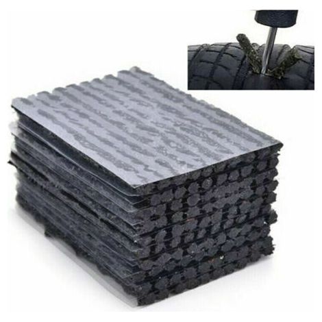 VURAHOME - 50 pièces Kit crevaison Outils,Meche Pneu crevaison en Caoutchouc pour La Réparation D'Urgence De Pneus Tubeless en Cas De Crevaison,kit Reparation Pneu Voiture,LO-Ron (1/4)