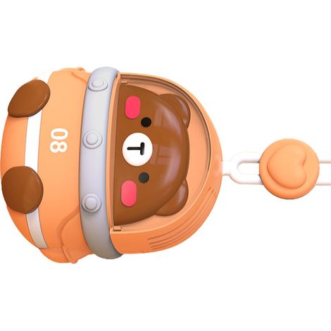 Ventilateur de cou, rechargeable par USB, portable, motif animal mignon, 3 vitesses, petit ventilateur électrique, marron (1/5)