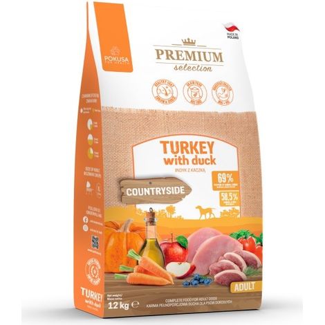 POKUSA Premium Selection Dinde et canard pour chien adulte - croquettes - 12 kg