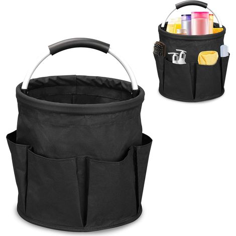Borsa portaoggetti portatile per secchio da 17 litri - contenitore per la pulizia pieghevole con 6 scomparti e maniglia - borsa per la pulizia - campeggio all'aperto (1/5)