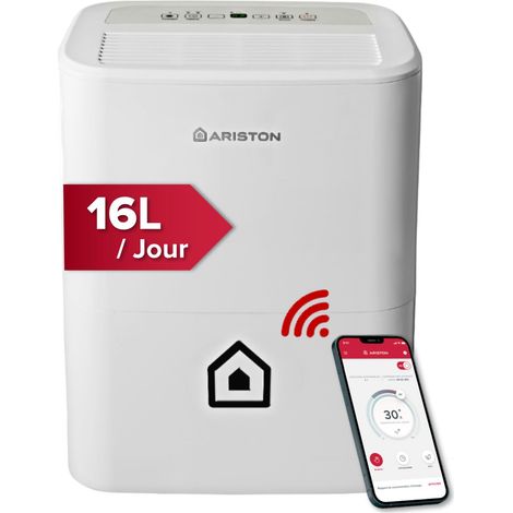 Déshumidificateur Portable 16L, Contrôle Électronique du niveau d’Humidité, Fonction Buanderie, Silencieux, pour des pièces allant jusqu'à 44 m² (1/5)