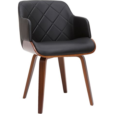 Design-Stuhl in Schwarz und Walnuss LUCIEN (1/5)