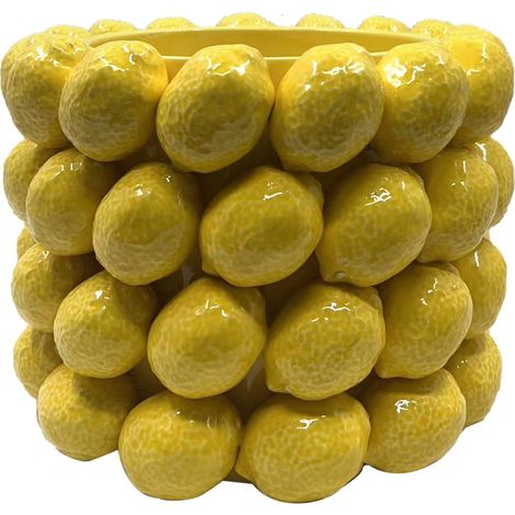 Grande fioriera decorativa in ceramica per limoni per piante, vaso di fiori gialli, elegante accessorio da giardino