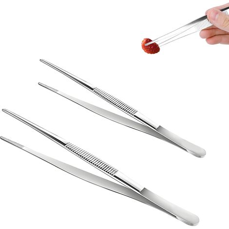 2 PièCes Pince Cuisine Inox 30 Cm et 20 Cm,Ustensiles De Cuisine Inox,Pince Cuisine,Pinces De Cuisine En Acier Inoxydable,Pinces De Cuisine Pour Cuisiner,Griller Et Cuire Au Four (1/5)