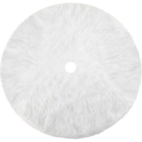 Christmas Tree Skirt -  - White - Plush - 78 cm - 7 cm Central Opening - Snowy Theme Tree Decoration