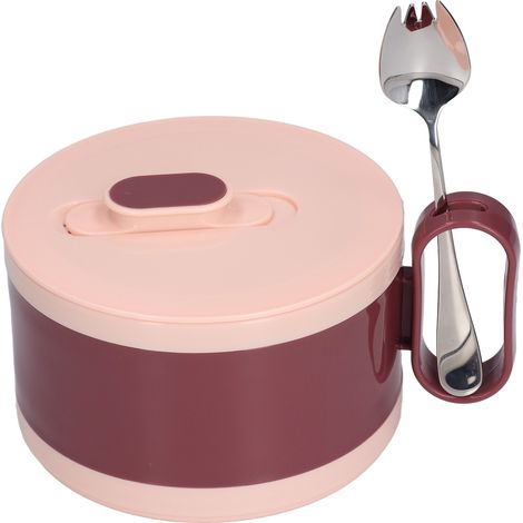 Doppelt isolierte Ramen-Schüssel aus Edelstahl mit Deckel für Studenten und Büro (Taro Purple Fast Food Bowl + 304 Löffel) (1/5)