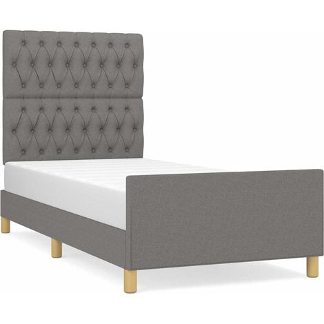 Maison Exclusive - Bettgestell ohne Matratze Dunkelgrau 100x200 c (1/5)