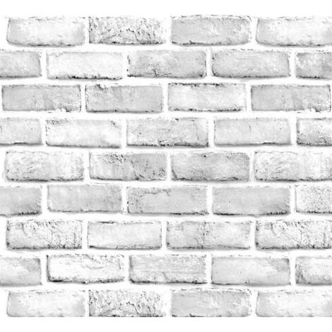 Papier peint autocollant brique blanc gris – Effet 3D – PVC épais et amovible – Pour murs de cuisine et salon (1/4)