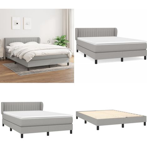 Boxspringbett mit Matratze Hellgrau 140x200 cm Stoff - Boxspringbett - Doppelbett - Schlafraum - Bettenrahmen - Lattenrost - Home & Living
