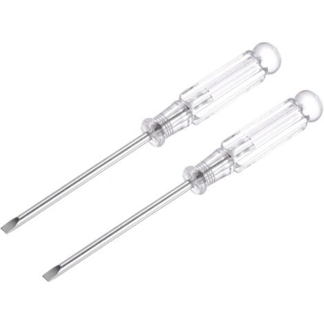Mini tournevis à fente, tête plate de 3,0 mm avec poignée transparente pour petits appareils, 2 pièces (1/4)