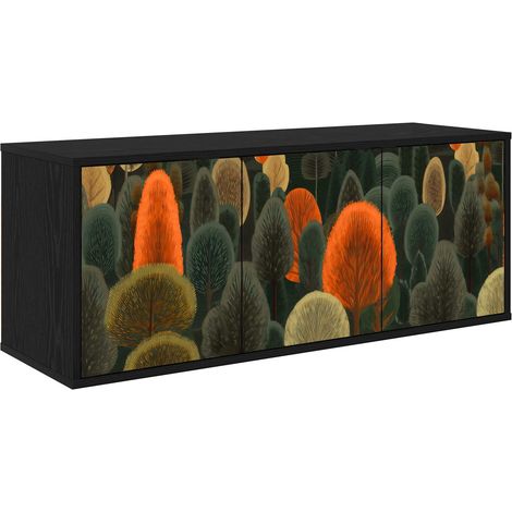 Maison Exclusive - Mobile TV da Parete ZAANDAM 102 x 33 x 40 cm Rovere Nero (1/5)