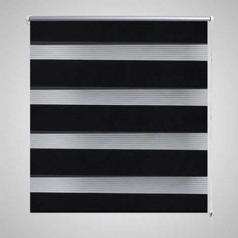 Tenda a Rullo Oscurante Zebra in Poliestere 120 x 230 cm con catenella vari colori colore : NERO (1/5)
