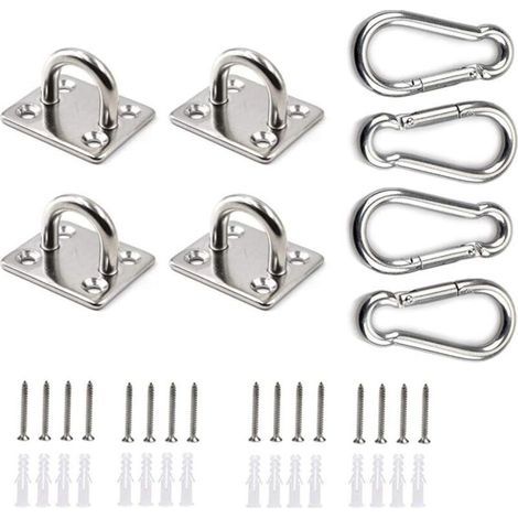 Panneau perforé rectangulaire en inox 304 avec mousquetons acier inoxydable 6mm – Pour rangement mural, atelier, garage, organisation d'outils, robustesse, modularité, idéal DIY (1/3)