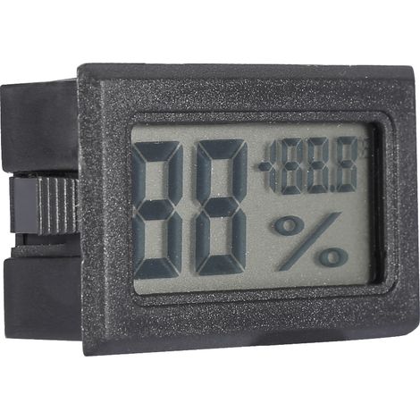 Digitales LCD-Hygrometer, Innenthermometer, Feuchtigkeitsmesser für Zuhause, Büro, Gewächshaus (Schwarz) (1/5)
