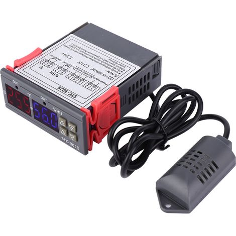 Digitalanzeige-Temperatur- und Feuchtigkeitsregler mit integriertem Sensor (110V-220VAC) (1/2)