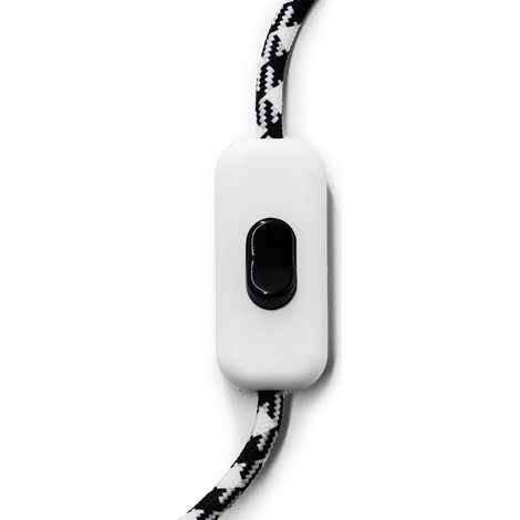 Creative-Cables Interrupteur unipolaire coupe-câble Creative Switch – (Blanc, bouton noir, 60 x 25 mm H 15 mm) – Tension 250V – Charge 2A