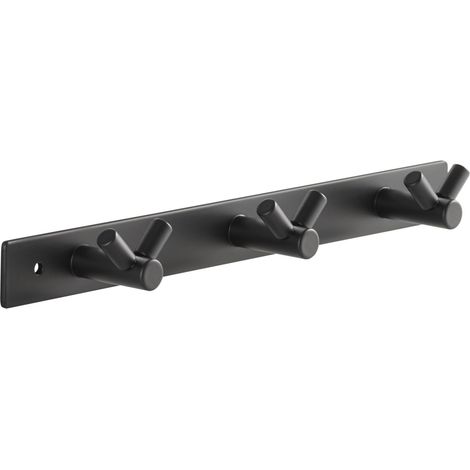 SOTECH Blackline CORA V schwarz pulverbeschichtet Hakenleiste 257 mm mit 3 Haken