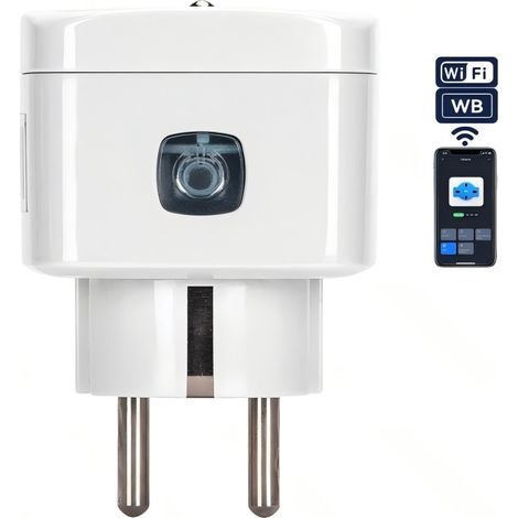 Prise intelligente WiFi Type E (français), adaptateur 1 en 1, télécommande via app et minuterie intégrée