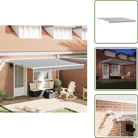 Markise Automatisch mit LED Anthrazit & Weiß 400x300 cm - Markise - Sonnenschutz - Gartendekoration - Outdoor Möbel - Terrasse (1/5)