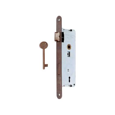 Serratura Patent Bordo Tondo Bronzata Mm.50 Scrocco Centrale