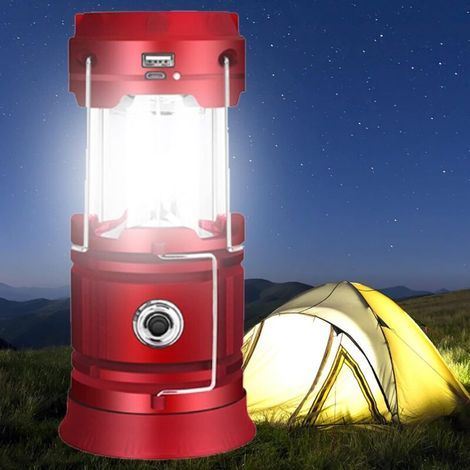 Lanterna da campeggio a LED portatile - Lanterna solare ultra luminosa ricaricabile tramite USB, torcia a batteria (1/5)
