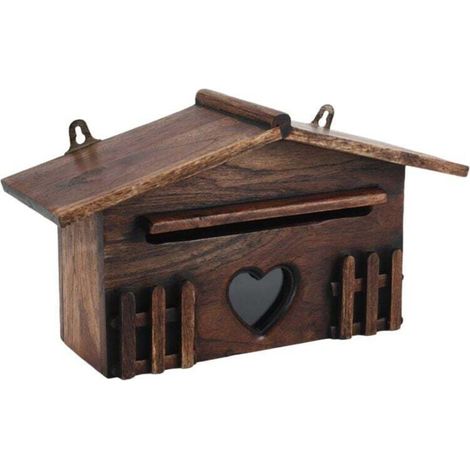 Grid Cool – Boîte aux lettres en bois rétro étanche 31x18.5x10cm – Pour extérieur et bureau – Design élégant et sécurisé pour courrier