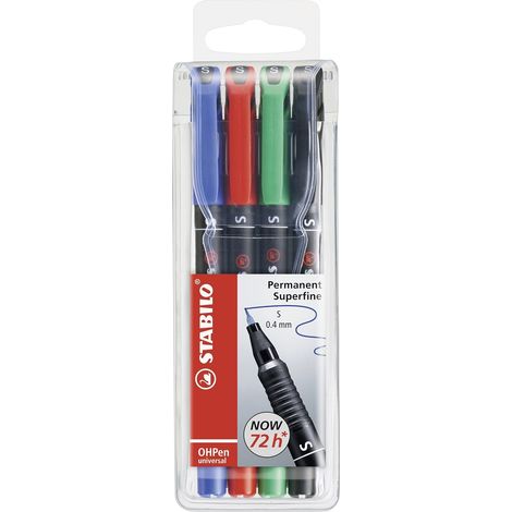 Marqueur permanent - Pochette x 4 marqueurs (encre permanente/pointe superfine 0,4mm) (1/5)